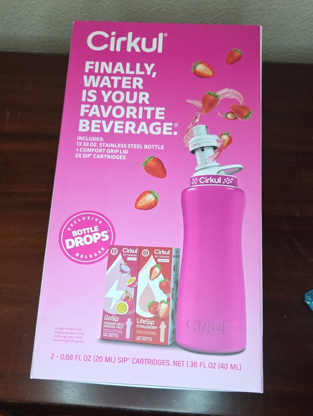 SALE! Cirkul Strawberry Pink Bottle + Flavor Packs #0231